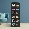 thumbnail image 3 of 6-Tier Modern Black Rotating Shoe Rack Entryway Shoe Storage Organizer Shoe Rack, 3 of 14