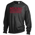 thumbnail image 2 of Men's ComfortWash Black Miami University RedHawks Stack Garment Dyed Crewneck Pullover Sweatshirt, 2 of 3