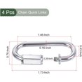 thumbnail image 2 of HUGFEGWE 4 Pcs Chain Connectors, Chain Locking Quick Link, Great for Light, Key, Camping, Backpack, Rope (Silver, 4mm Thick) CJB91-57662, 2 of 5