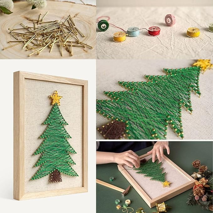 DIY Christmas Tree String Arts & Crafts for Boys Girls Ages 8-12+, Adult Crafts Kit Home Wall Decorations, Creative Art Activity Gift Toys for Ages8 9 10 11 12+