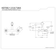 thumbnail image 5 of Kingston Brass KS7256AX English Country Double-Handle 2-Hole Wall Mount Bathroom Faucet in Polished Nickel, 5 of 8