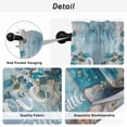 thumbnail image 5 of Blue Teal Spring Floral Tier Curtains, Modern Botanical Oil Painting Art Light Filtering Kitchen Curtains, 2Pcs Rod Pocket Half Window Treatments Panels for Sink Cafe Cabinet Basement 27.5x45 Inches, 5 of 9