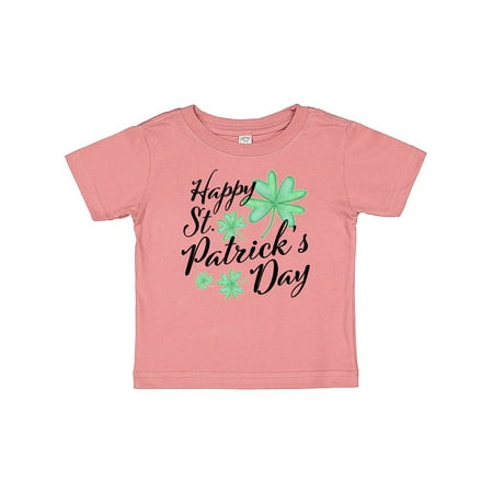 

Inktastic Happy St. Patrick s Day- four leaf clovers Gift Baby Boy or Baby Girl T-Shirt
