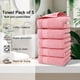 thumbnail image 4 of 5 Pcs Bath Towels Set Thick Soft Absorbent Towel Set Of 5 Household Wash Face Gift Towel, Rosa, 4 of 7