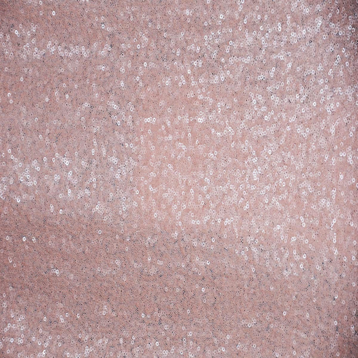 AK TRADING CO. Sparkly Glitz Sequins Beaded Fabric - by The Yard - Perfect for Decor, Home, Clothing, Event Decor, DIY Arts & Crafts and More. - Blush Pink, 5 Yards