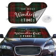thumbnail image 3 of Lsque Wonderful Time Christmas Car Windshield Sun Shade | Accordion Folding Style Auto Shade for Car Truck SUV Van | Blocks UV Rays Sun Visor Protector | Small, 3 of 7