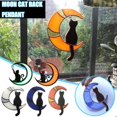 thumbnail image 2 of Luna gato negro accesorios, Liwei acrílico hecho a mano luna gato adornos para sala de estar, dormitorio, jardín, patio Liwei  Luna gato negro accesorios, 2 of 6