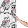 thumbnail image 3 of Shower Curtain, Bow Tie Owl Waterproof Fabric Plastic Shower Curtain, Drying Fast Bathroom Curtain with 9 Buttonholes, Ruffle Shower Curtain 60x72in, 3 of 8