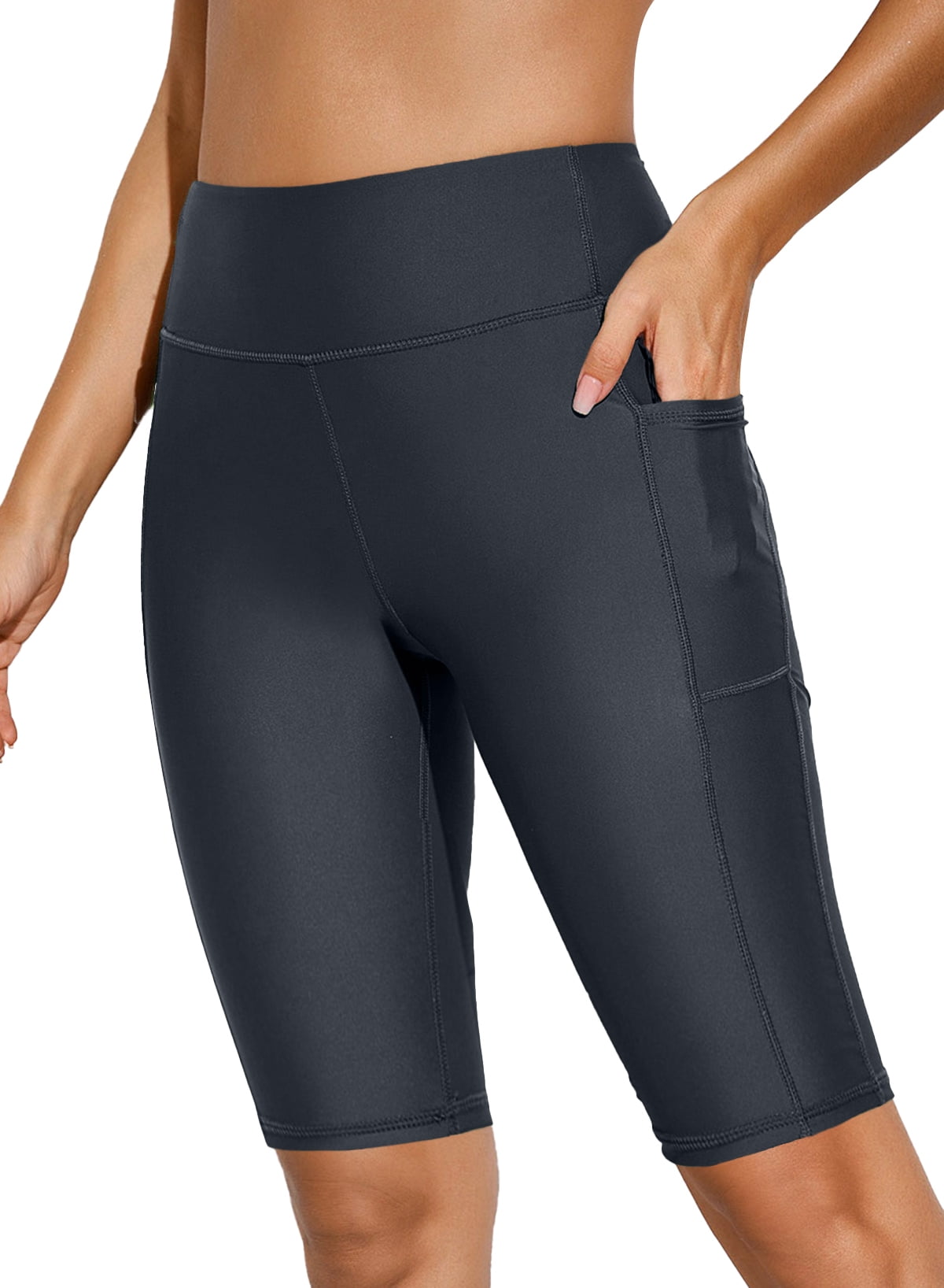 ZKESS Women Swimsuit Bottom Boardshort High Waisted Tankini Swim Shorts