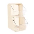 thumbnail image 2 of Double Layer Tea Bag Rack 2L Open Mouth Stackable Transparent Wall Mounted Snack Rack for Cosmetics Toys Cream White, 2 of 12