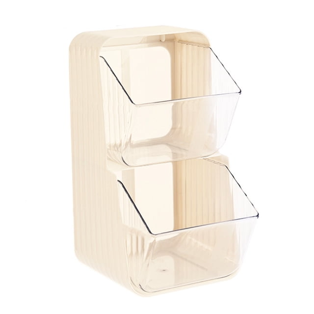 Caja de almacenamiento transparente de doble capa, bolsa de té de doble capa, caja de almacenamiento transparente, estante para aperitivos de doble capa creado magistralmente