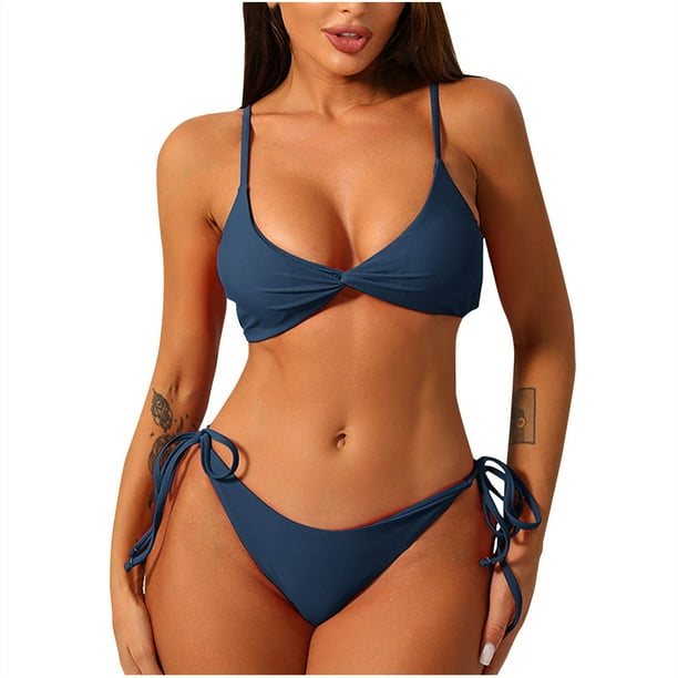 Traje de baño para mujer, estilo bikini de Europa y América, con efecto lavado, para mujer.