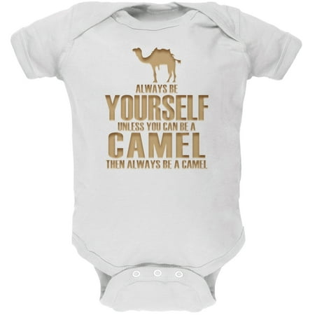 

Always Be Yourself Camel White Soft Baby One Piece - 24 month