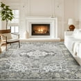thumbnail image 7 of SIXHOME 8'x10' Area Rugs for Living Room Washable Traditional Grey Distressed Carpet Non Slip Ultra Soft Retro Floral Throw Indoor Rug for Bedroom Dinning Room Office Home, 7 of 7