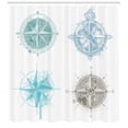 thumbnail image 3 of Ambesonne Compass Shower Curtain, Windrose Marine, 69"Wx70"L, Teal Beige White, 3 of 3