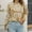 Khaki, variant on AOOCHASLIY Clearance Sweaters Women's Casual Fashion Solid Color Long Sleeve Round-Neck Ruched Pullover Blouse Tops