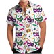 thumbnail image 1 of Mens Casual Botón Arriba Camisas Manga Corta Estampado de Carnaval Cuello Cubano Línea Mirar Verano, 1 of 7