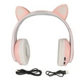 thumbnail image 1 of Cute Headset, Foldable Cat Ears Headphone Leather Earmuffs  For Student For Kids Pink, 1 of 8