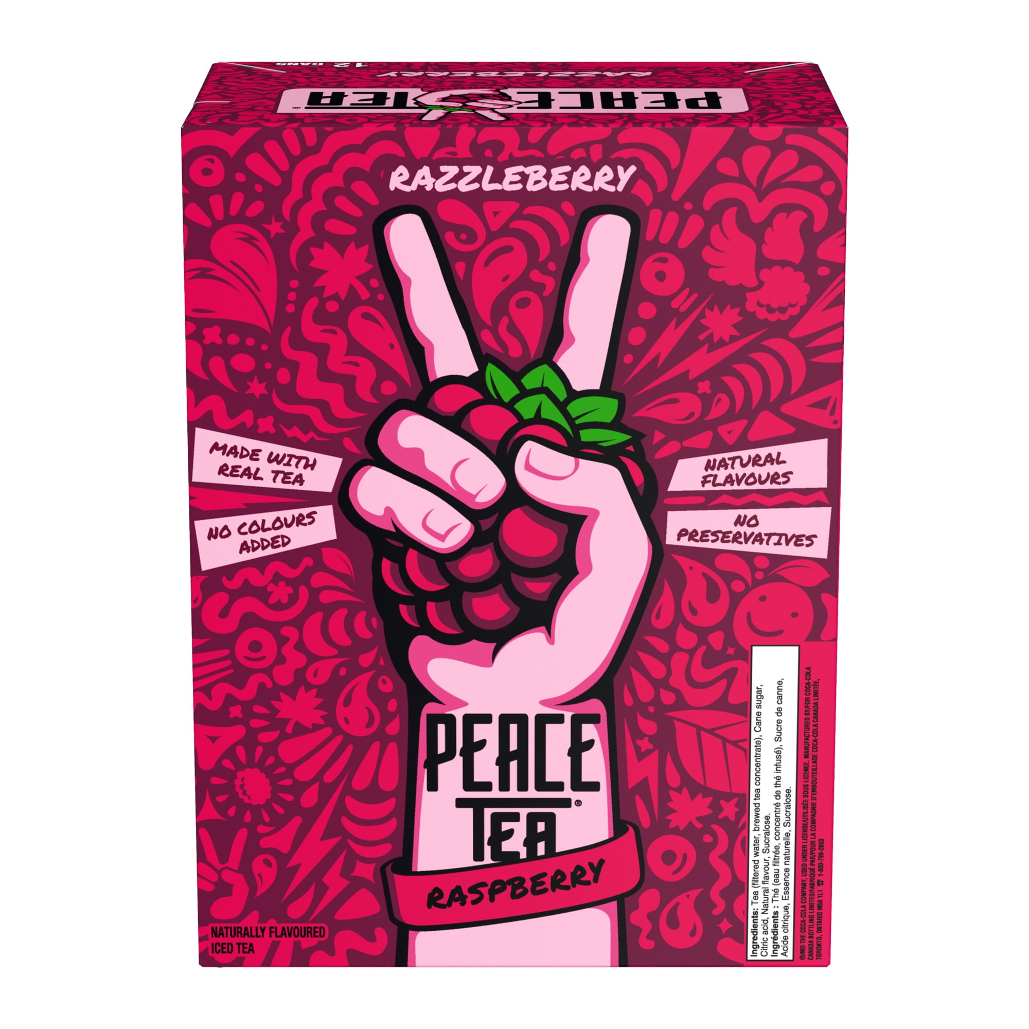 Peace Tea Razzleberry Cans, 341 mL, 12 Pack, 12 x 341 mL