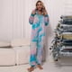 thumbnail image 1 of Pijama con estampado navideño para mujer, ropa de dormir cálida de manga larga con cremallera, ropa de dormir con capucha, trajes para el hogar, 1 of 4