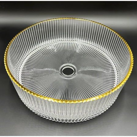 Castello USA 16" Round Ribbed Gold Glass Sink