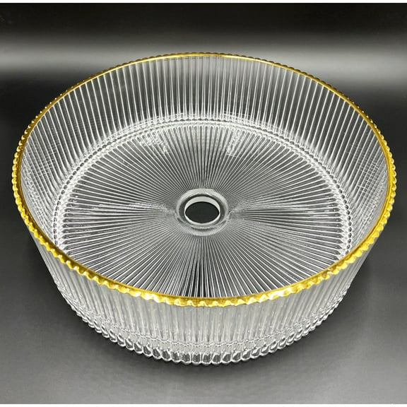 Castello USA 16" Round Ribbed Gold Glass Sink