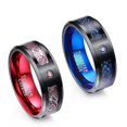 thumbnail image 2 of Anillos con diseño de dragones elementales puros, acabado pulido, regalo de Navidad para hombres, 2 of 5
