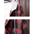 thumbnail image 4 of Lavnis Men Hooded Jacket Button Up Coat Shirt with Long Sleeves Sweatshirts Pullover Casual Wear Red L, 4 of 4