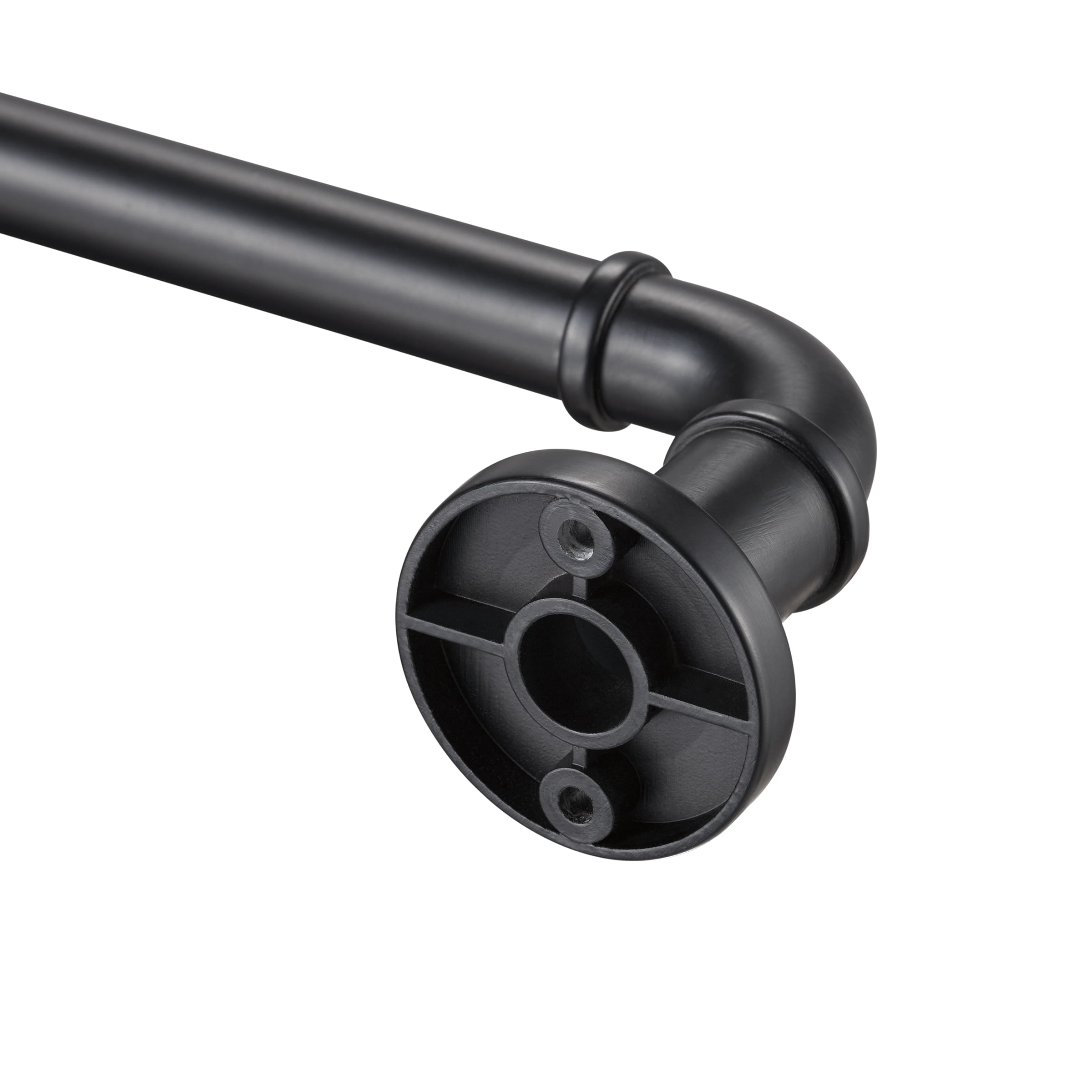 Eclipse Somerton 3/4" Pipe Blackout Wrap Curtain Rod, 36-66", Matte Black