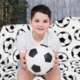 thumbnail image 6 of Soccer Throw Blanket Sports Ball Theme Soft Cozy Flannel Blanket Black and White Fuzzy Blanket for Soccer Lovers Room Couch Bed Chair Sofa, 50 x 60in, 6 of 6