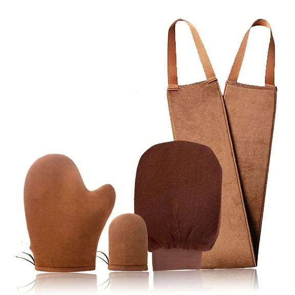 Self Tanner Mitt Set of 4 Self Tanning Mitt Applicator Tanning Glove for Self Tan Mitt Applicator, Back Applicator, Mini Self Tan Mit, Tanning Mitts Self Tanner Glove, Tan Glove, Brown