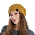 thumbnail image 3 of Sunvit-Panties Womens Yellow Slouchy Winter Beanie - Soft Acrylic Knit Hat, One Size Fits Most Adults, Warm Casual Cap for Daily & Outdoor Activities,Size Free Size, 3 of 3