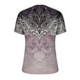 thumbnail image 6 of Scyoekwg Shirt for Woman Trendy Clearance Summer Tops Short Sleeve Tunic Tops Loose Fit Fashion Print Button Crewneck Casual Cute Tops (#A=Purple,M), 6 of 6