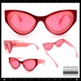 thumbnail image 2 of SA106 Womens Mod Chunky Thick Plastic Vintage Cat Eye Sunglasses - Pink Burgundy Frame / Pink Lens, 2 of 7