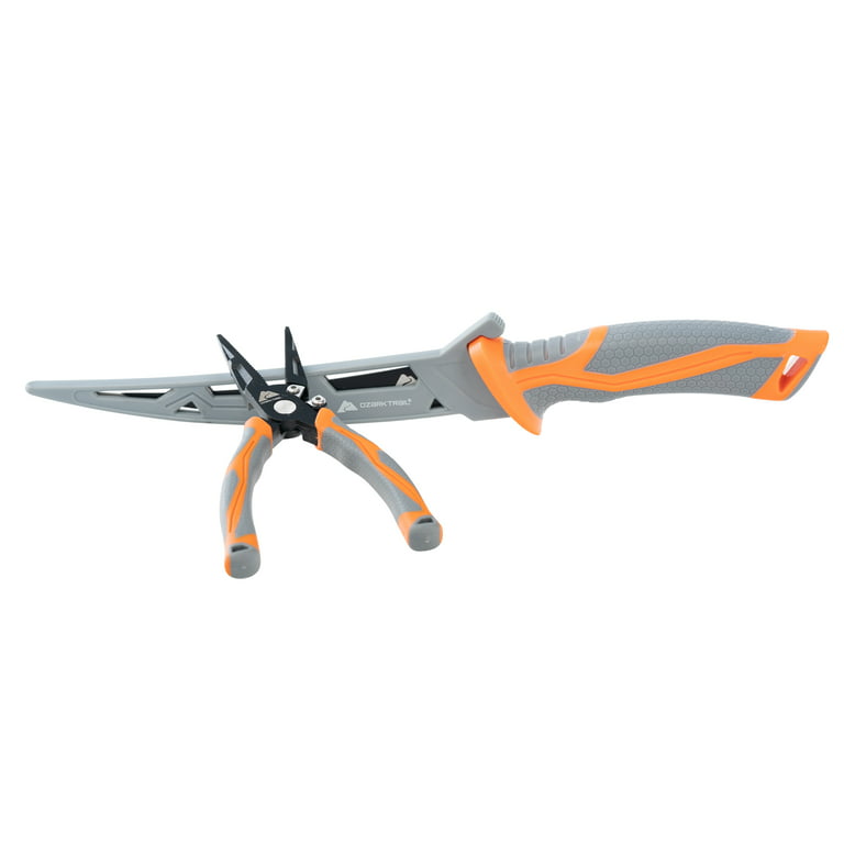 Ozark Trail Carbon Steel Plier and Fillet Straight Edge Knife Combo Pack,  6, Orange 