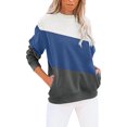 thumbnail image 1 of 2DXuixsh Chandail en Molleton pour Femmes Col Rond Manches Longues Chandail en Molleton Uni Décontracté Mignon Haut Manches Longues Mode Ample Bu1 Taille P, 1 of 5