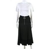 Pre-owned|Givenchy Womens Logo Front Zip Knee Length A Line Skirt Black Silk Size IT 40