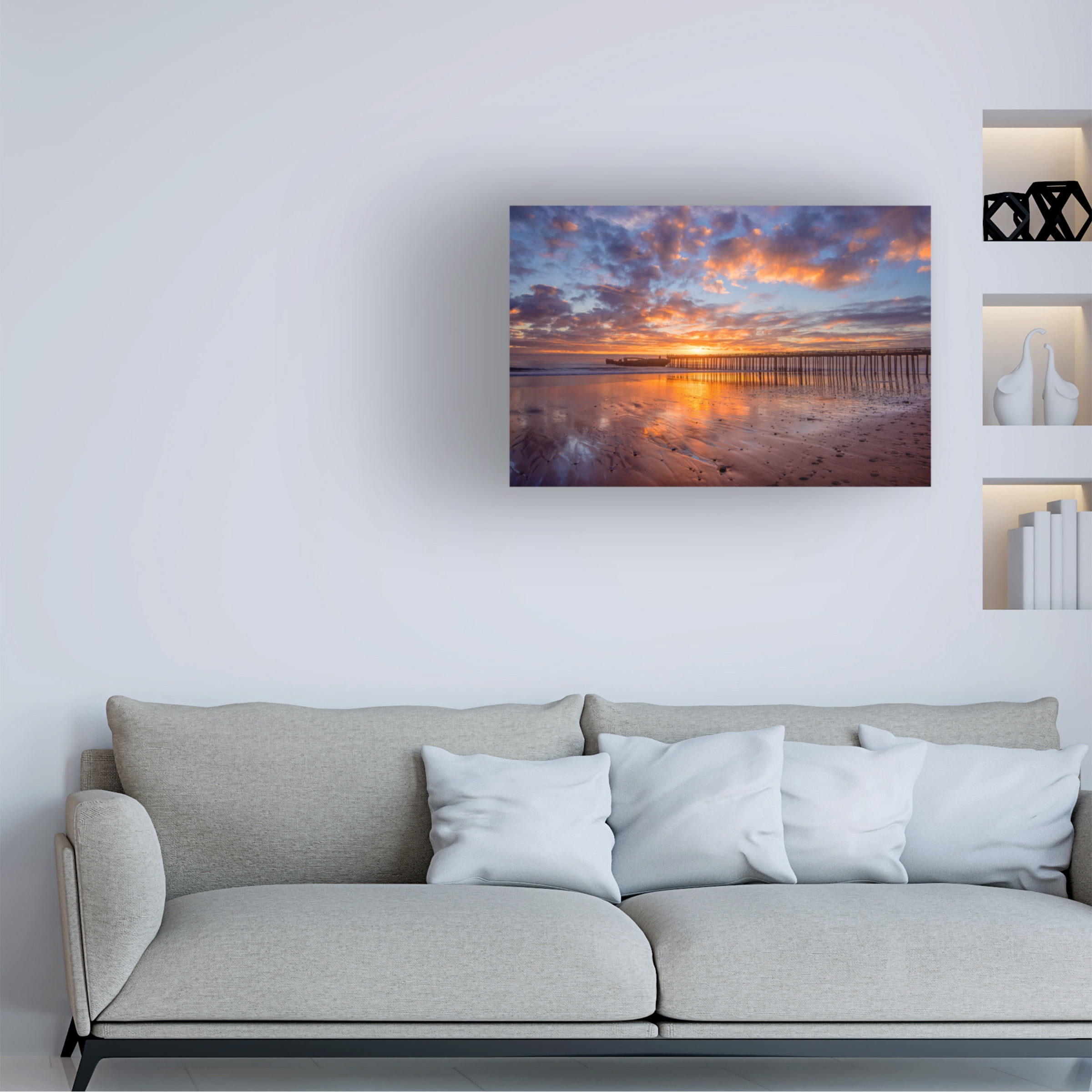 Trademark Fine Art John Gavrilis Cement Ship Sunset Canvas Wall Art - 16x24