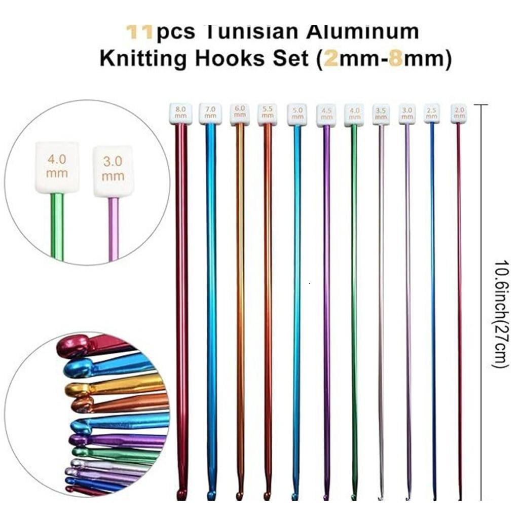 Youthyao 12W00dTunisian Crochet Hook with Cable 11 Long Aluminum Afghan Hook Needle Set