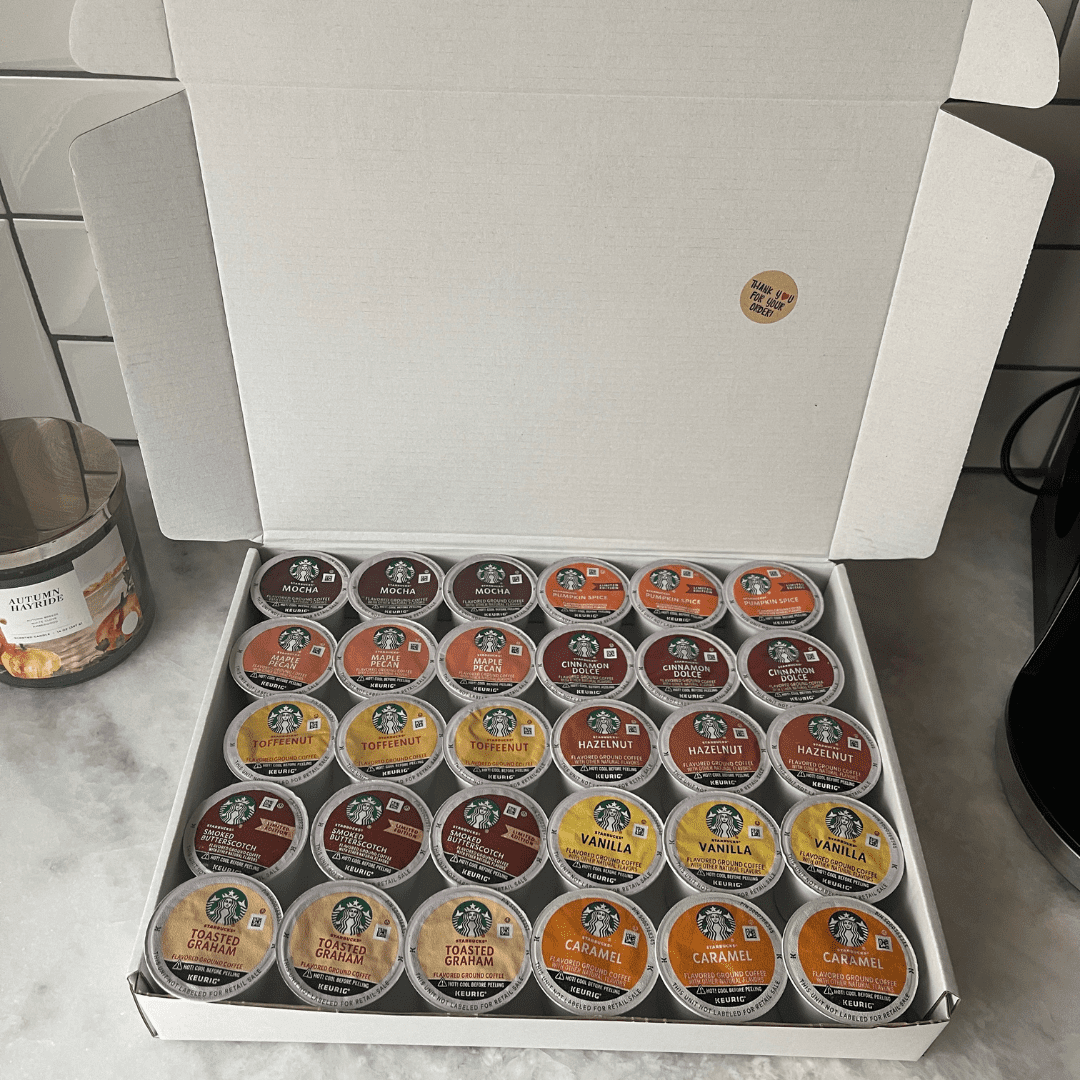 Best of Starbucks Flavored Coffee Pods Variety Pack – 10 Bestselling Flavors, 30 Count K-Cups Sampler for Keurig – Mocha, Vanilla, Hazelnut, Caramel & More