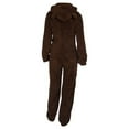 thumbnail image 4 of Combinaison en Peluche pour Femmes Pyjama d'Hiver à Fermeture Éclair Col Haut Chaud, 4 of 4
