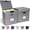 Gray, variant on 2 Pack Hanging File Folder Box with Lid, Durable Letter Size Filing Storage Box, Sturdy File Holder with Cardboard Support PVC Rails for Office Home Organizer, Green