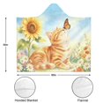 thumbnail image 3 of Flower Garden Tabby Cat Wearable Blanket Hoodies for Women Men Adults Cat Lovers Soft Cozy Sunflower Orange Tabby Cats Hooded Blankets for Couch Home Decor Birthday Gifts 60×80 Inch, 3 of 5