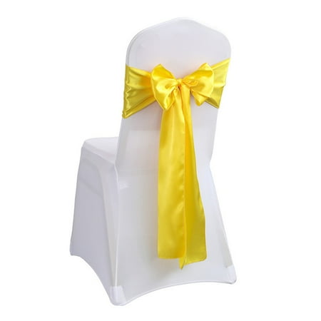 

BAMILL 10X Satin Stretch Chair Sash Cover Bow Sash Decoration For Wedding Party Banquet