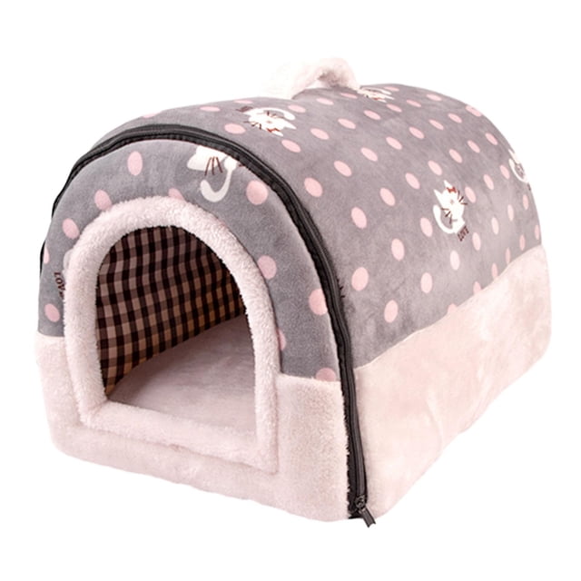 Cama para perros y gatos, tienda para mascotas, cama tipo cueva, suave, interior, lavable, casa para gatos autocalentable, nido para perros, caniche, L