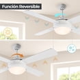 thumbnail image 3 of Ventilador de techo 48", 2 luces E27 40W, acabado blanco, 4 aspas, 3 velocidades, 3 of 7