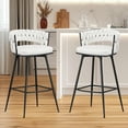 thumbnail image 6 of MYFUNT Bar Stools Set of 2, 26" Counter Height Stools, 180° Swivel Woven Back Barstools with Metal Footrest, Modern Bar Stools for Kitchen Island, Cafe, Pub, Beige, 6 of 7