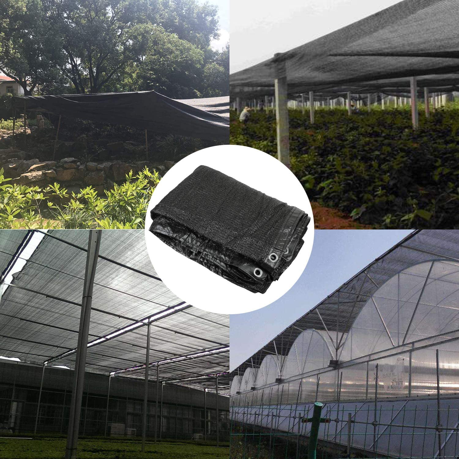 Black Bulk UV Resistant Fabric Mesh for Greenhouse Shade Cloth Taped Edge with Gromments Included 8pcs 6 Ball Bungee smartelf Shade Cloth 70% Sunblock Shade Cloth Net 6.5 ft x 6.5 ft 