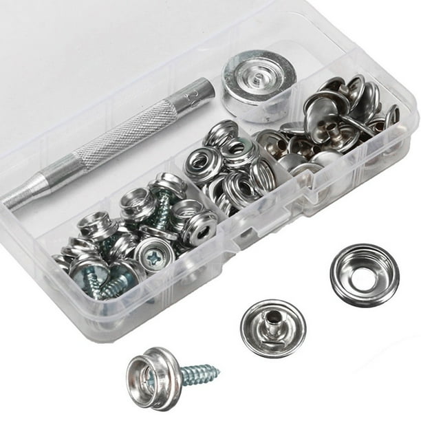 Willstar 62pcs Stainless Steel Canvas to Screw Press Stud Snap Boat