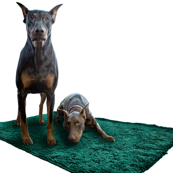 Soggy Doggy Doormat Plain Solid Color Design | Evergreen | Extra-Large 36” x 60” | Ultra Absorbent Microfiber Chenille Wet Dog Mat for Muddy Paws | Non-Slip and Machine Washable